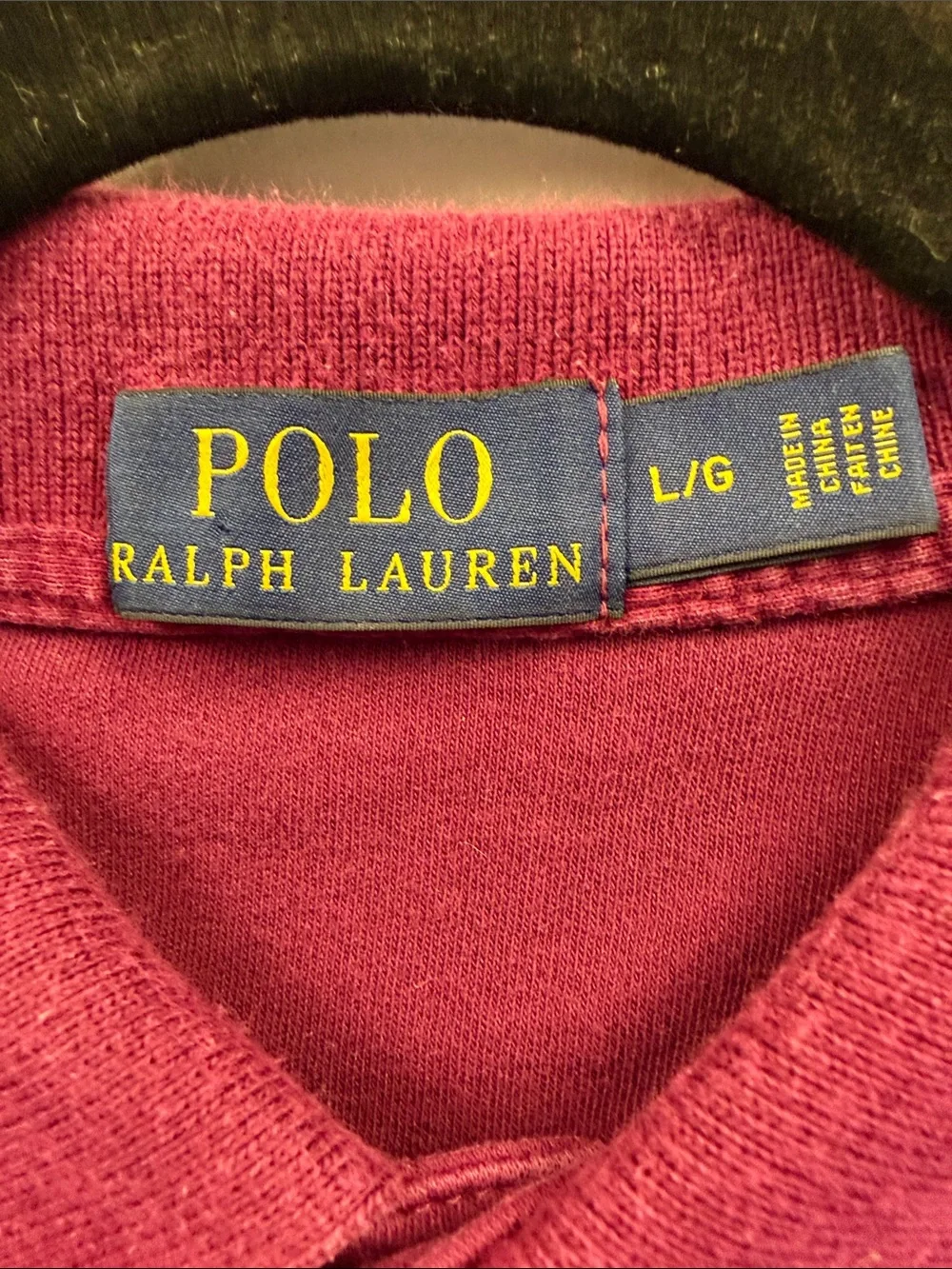 Polo by Ralph Lauren Men's Plum Polo Shirt with Green Logo Sz L
